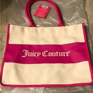 Juicy Couture Pink and Cream Color Block Tote
